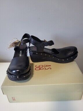 AS 98 Pietro Leather Studded Wedge, BNWT, Size 38